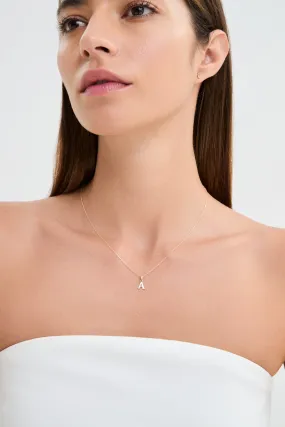 14k Gold Inez Initial Pendant Necklace