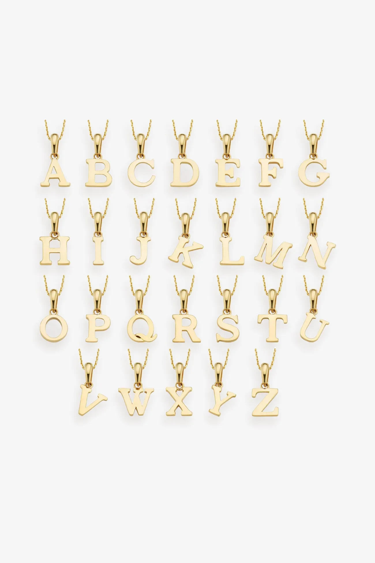 14k Gold Inez Initial Pendant Necklace