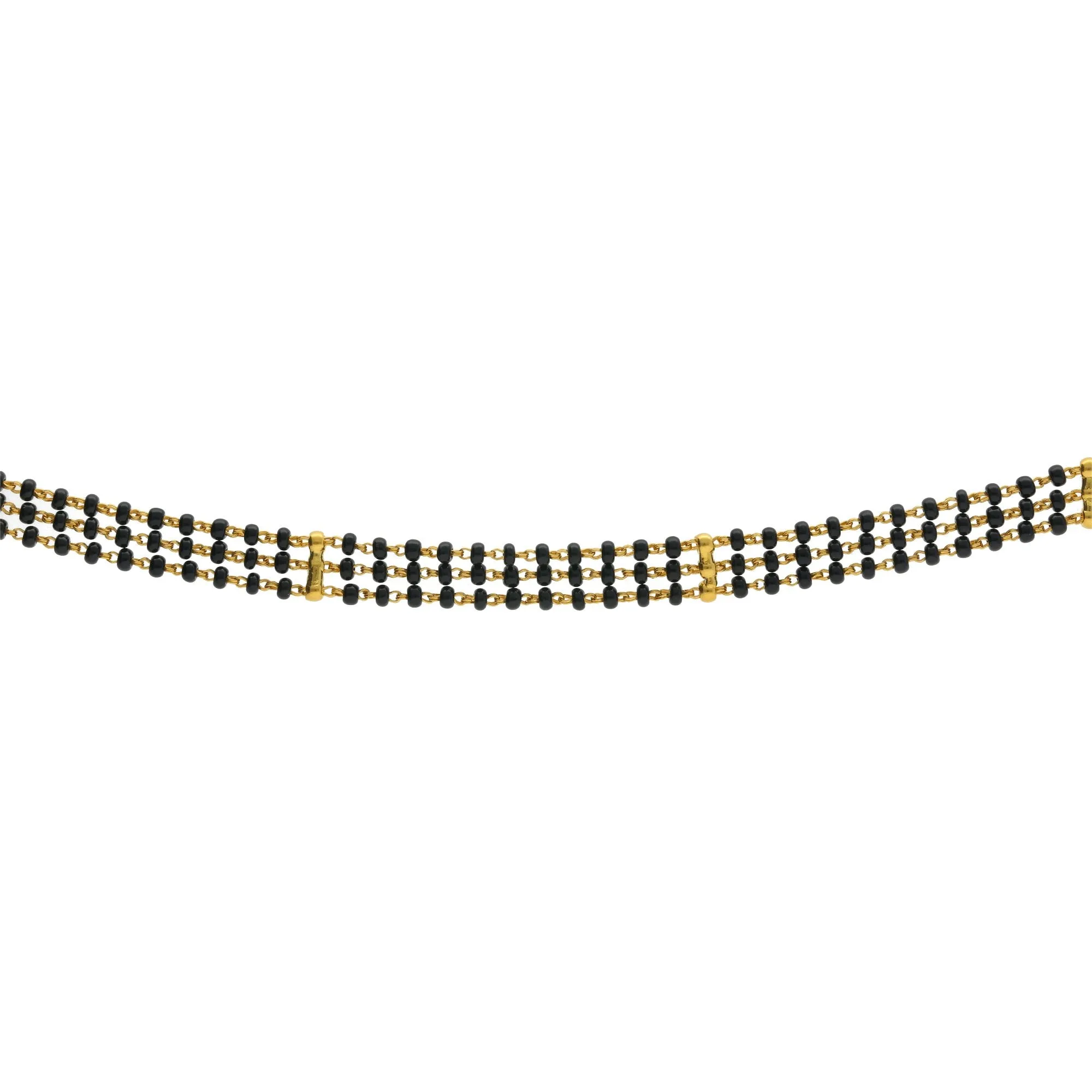 22K Gold Mangalsutra Black Beads Chain, Length 30inches