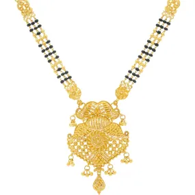 22K Gold Mangalsutra Black Beads Chain, Length 30inches
