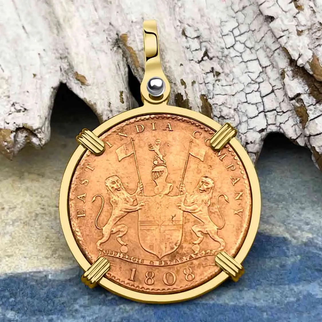 Admiral Gardner Shipwreck Ten Cash Coin Grade 1  14K Gold Pendant | Artifact #8223