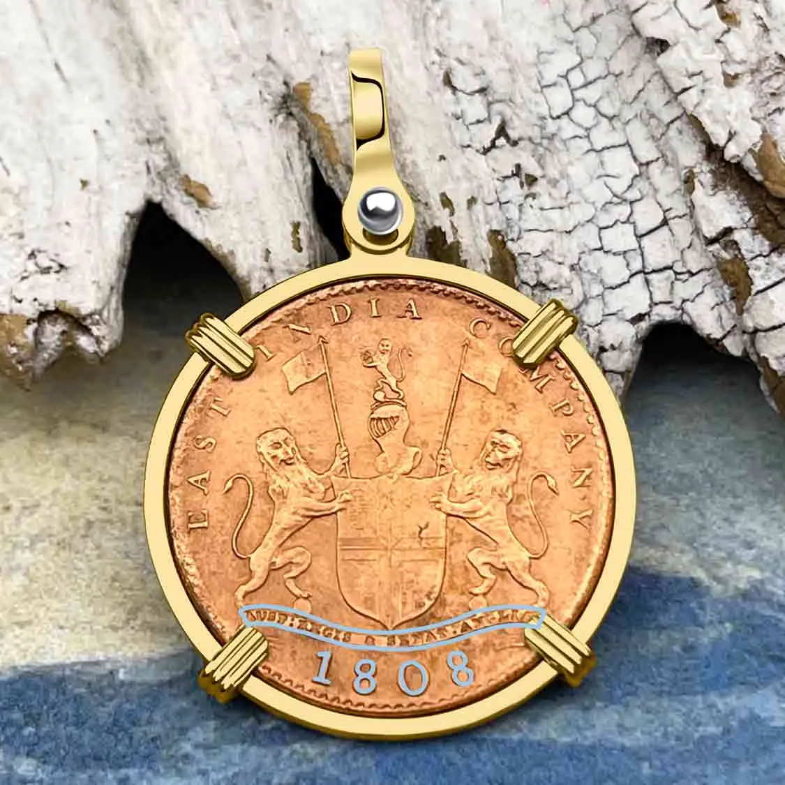 Admiral Gardner Shipwreck Ten Cash Coin Grade 1  14K Gold Pendant | Artifact #8223