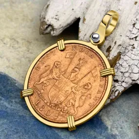 Admiral Gardner Shipwreck Ten Cash Coin Grade 1  14K Gold Pendant | Artifact #8223