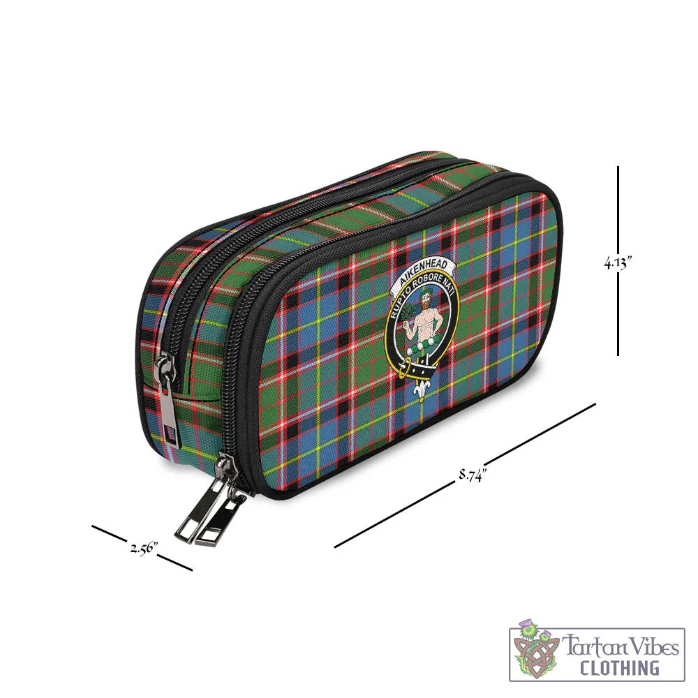 Aikenhead Tartan Pen and Pencil Case with Family Crest