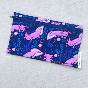 Axolotls on Blue Reusable Snack Bag