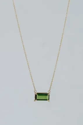 Baguette Necklace - Green Tourmaline