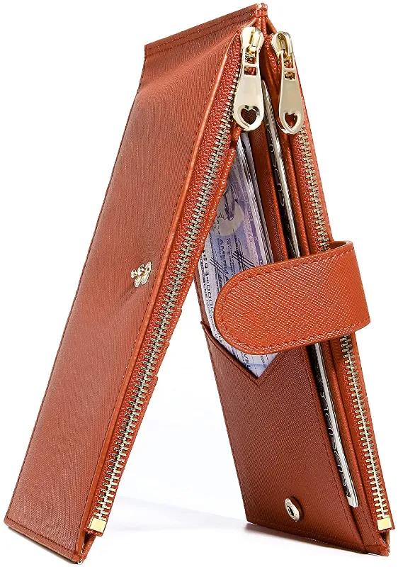 Bifold Multi Credit Card Holder RFID Blocking with Zipper