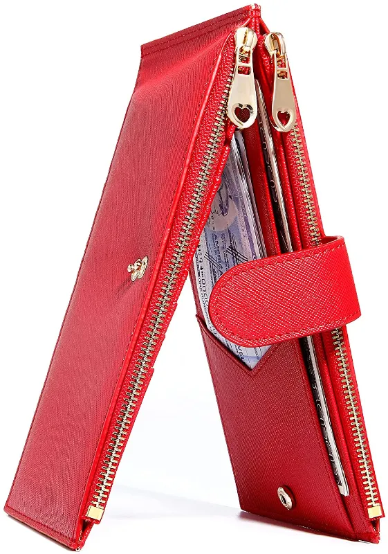 Bifold Multi Credit Card Holder RFID Blocking with Zipper