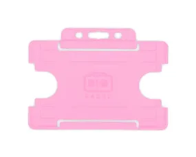 BioBadge Pink Open Faced Holders Landscape - Pack of 100