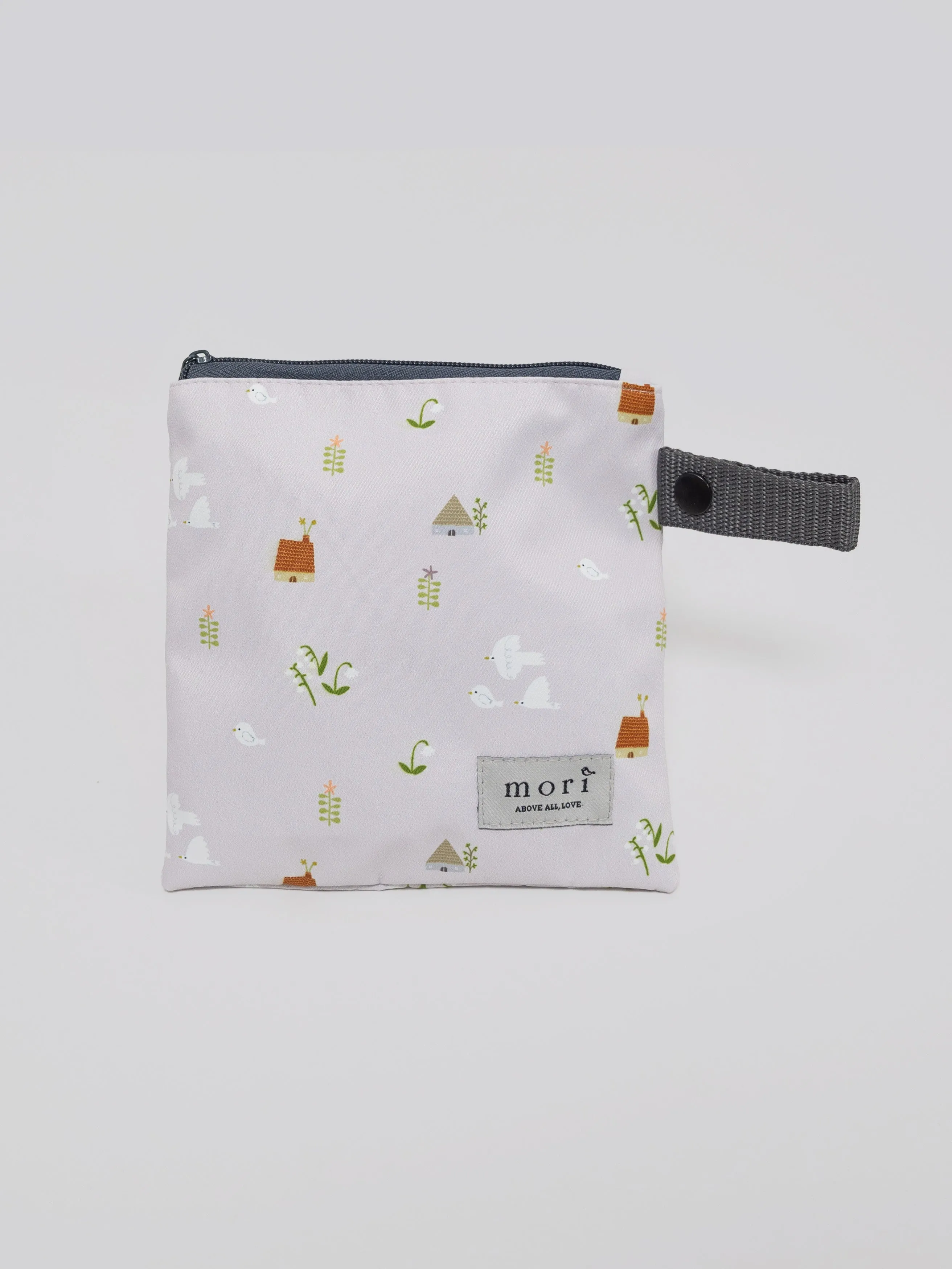 Birds and Lilies Pink Pack'N'Go Washable Pouch