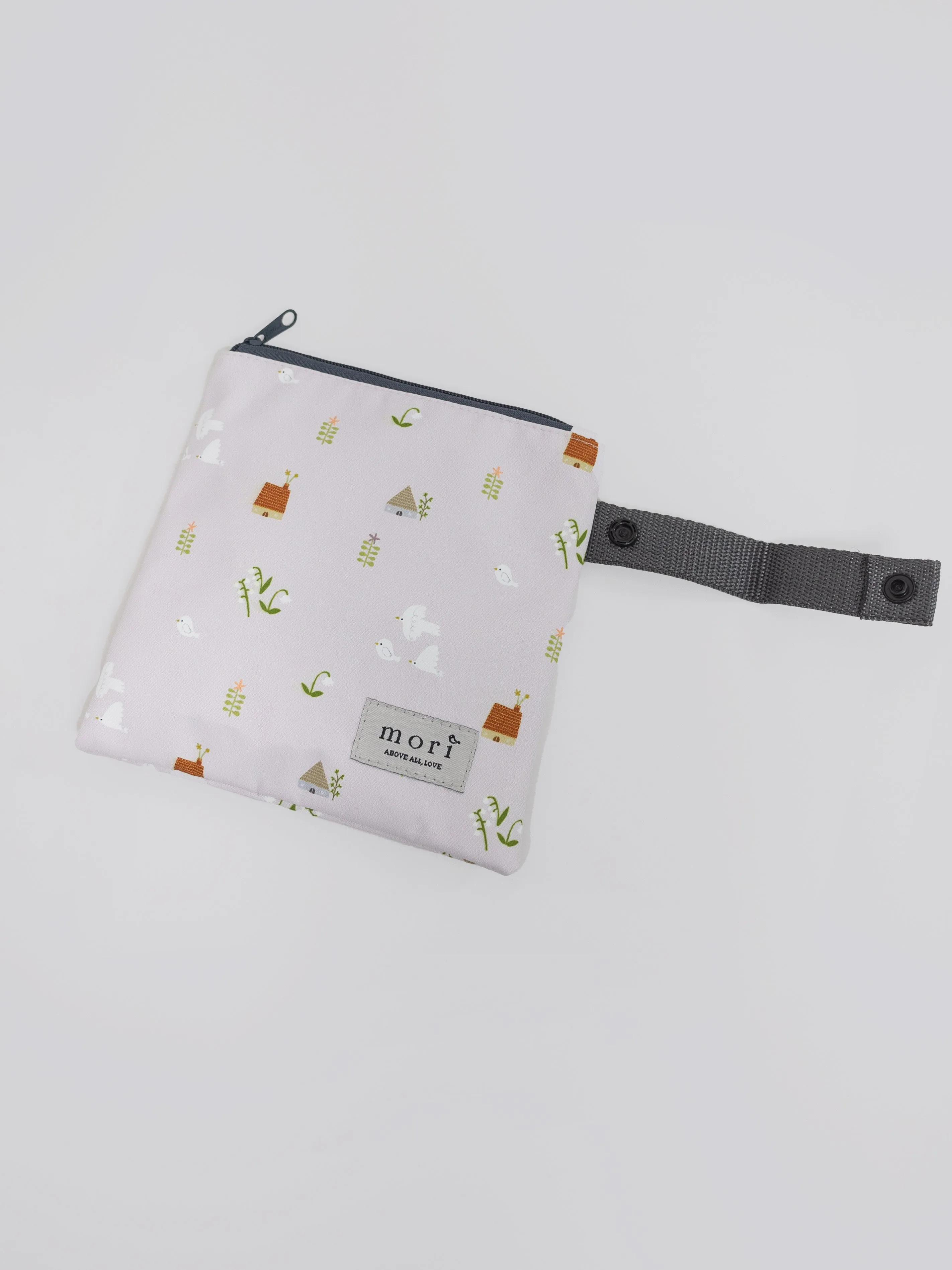 Birds and Lilies Pink Pack'N'Go Washable Pouch