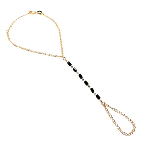 Black Crystals Hand Chain