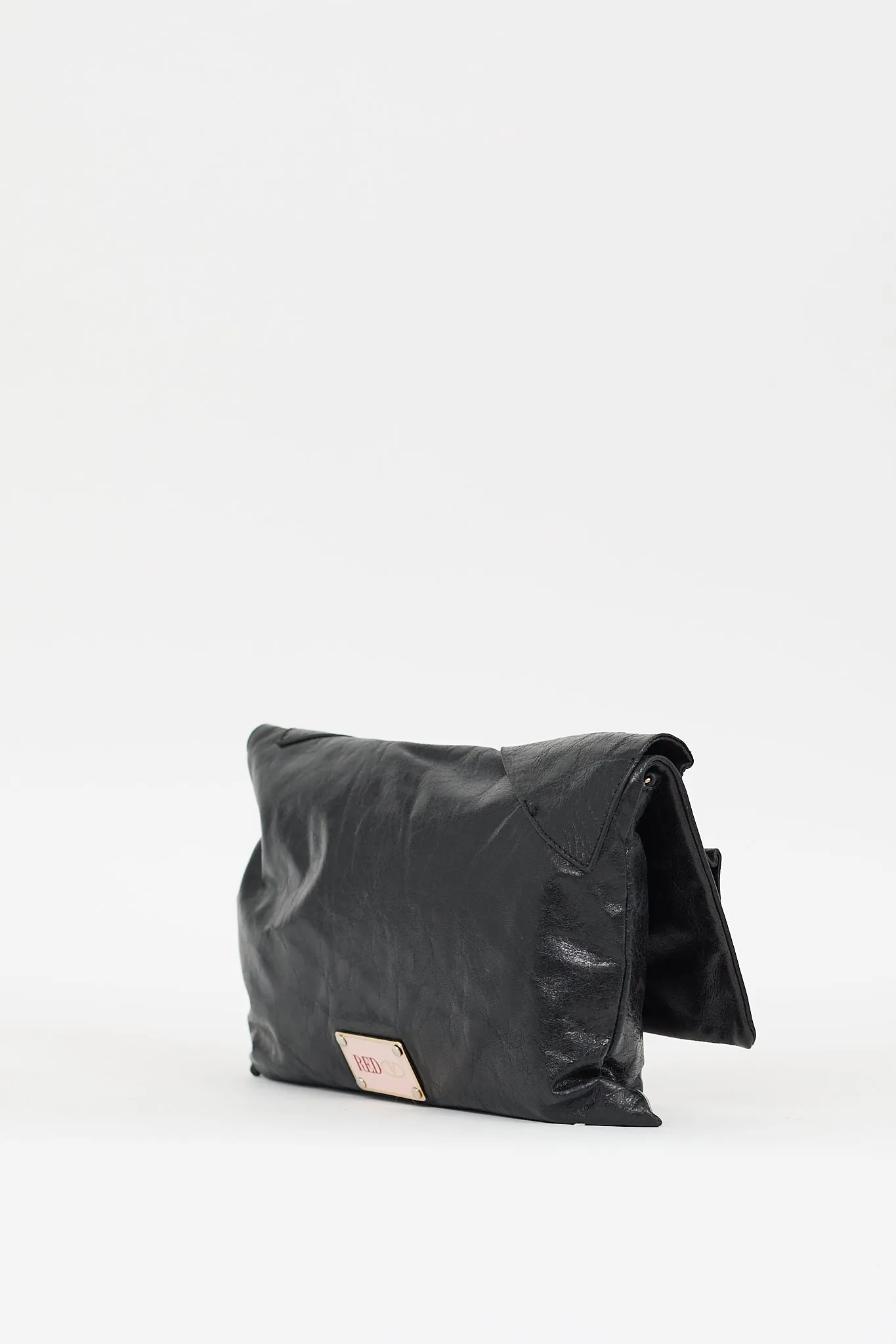 Black Leather Bow Chain Bag