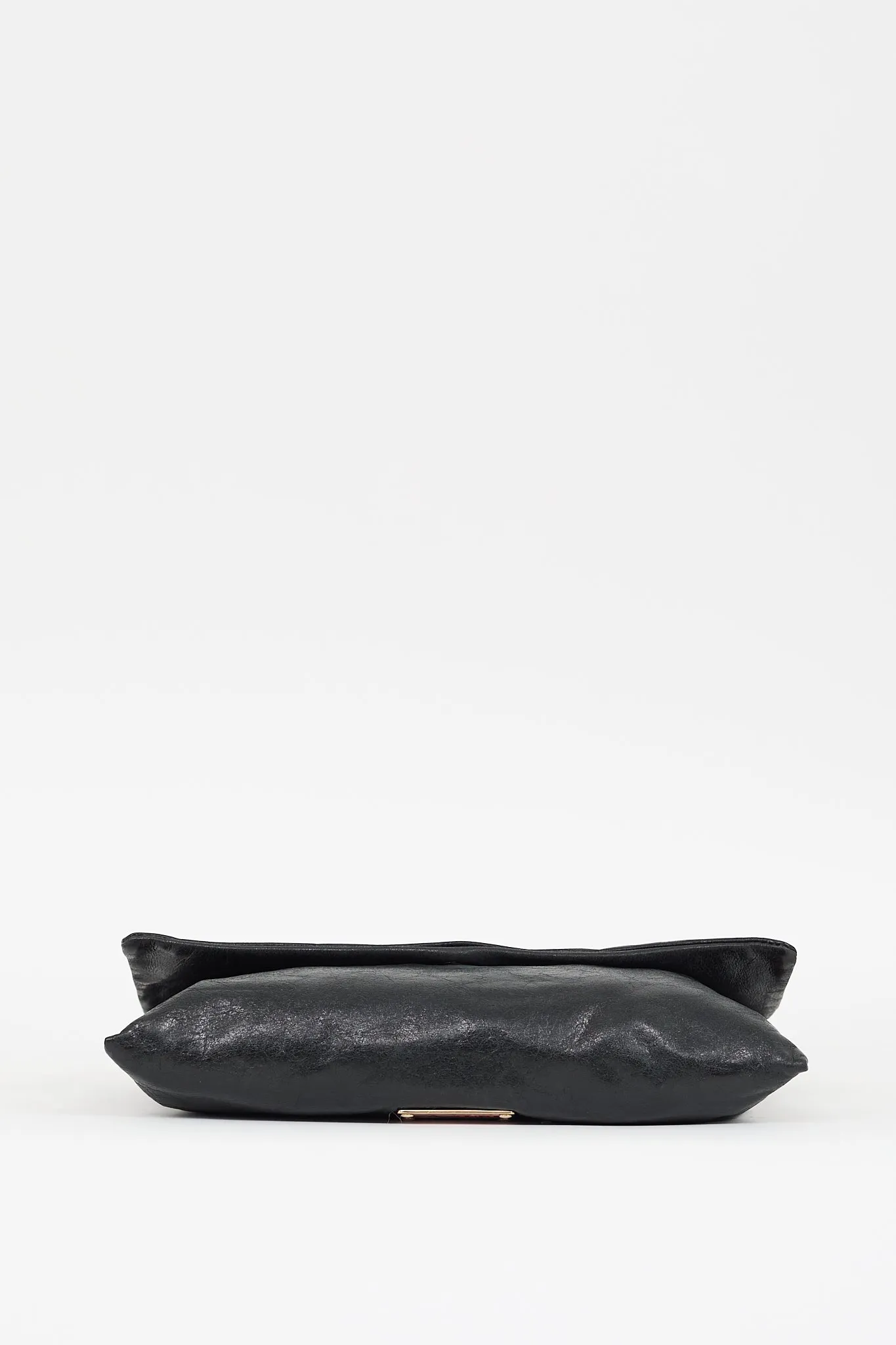 Black Leather Bow Chain Bag