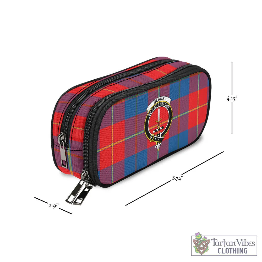 Blane Tartan Pen and Pencil Case with Family Crest