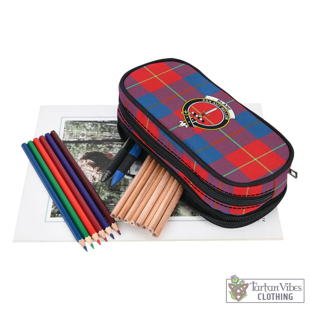 Blane Tartan Pen and Pencil Case with Family Crest