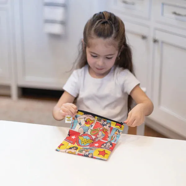 Bumkins Reusable LARGE Snack/Sandwich Bag - Wonder Woman