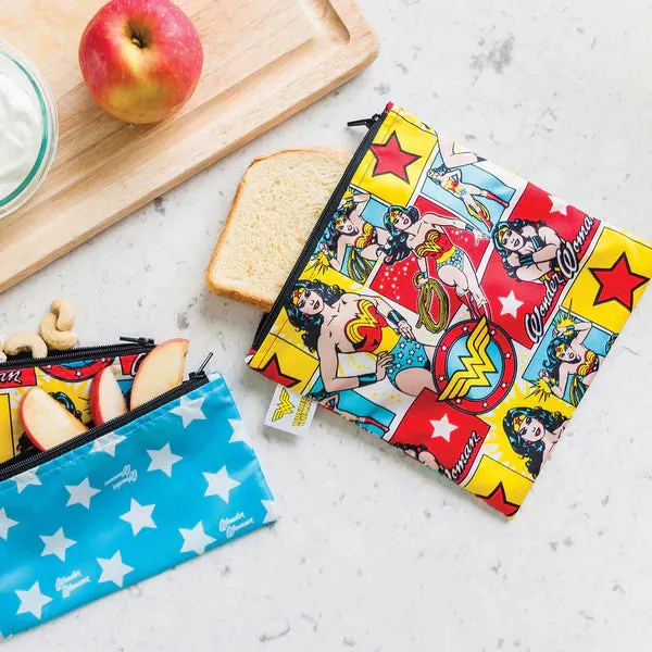 Bumkins Reusable LARGE Snack/Sandwich Bag - Wonder Woman