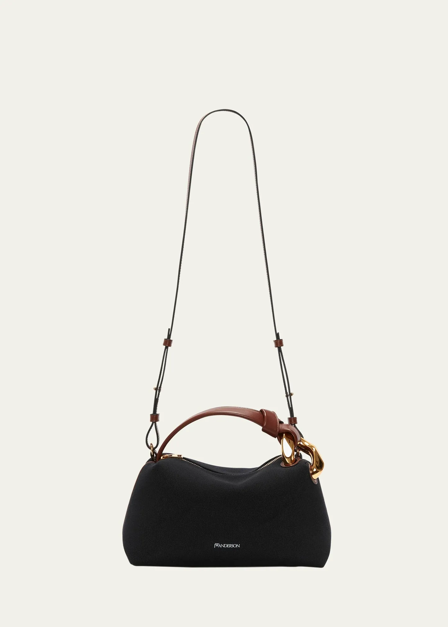 Chain Twill Canvas & Leather Crossbody Bag