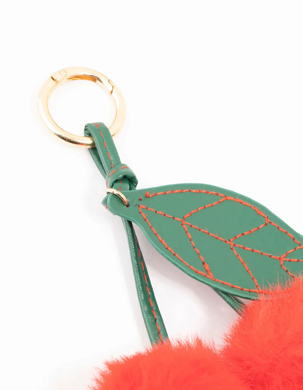 Cherry Fabric Key Chain