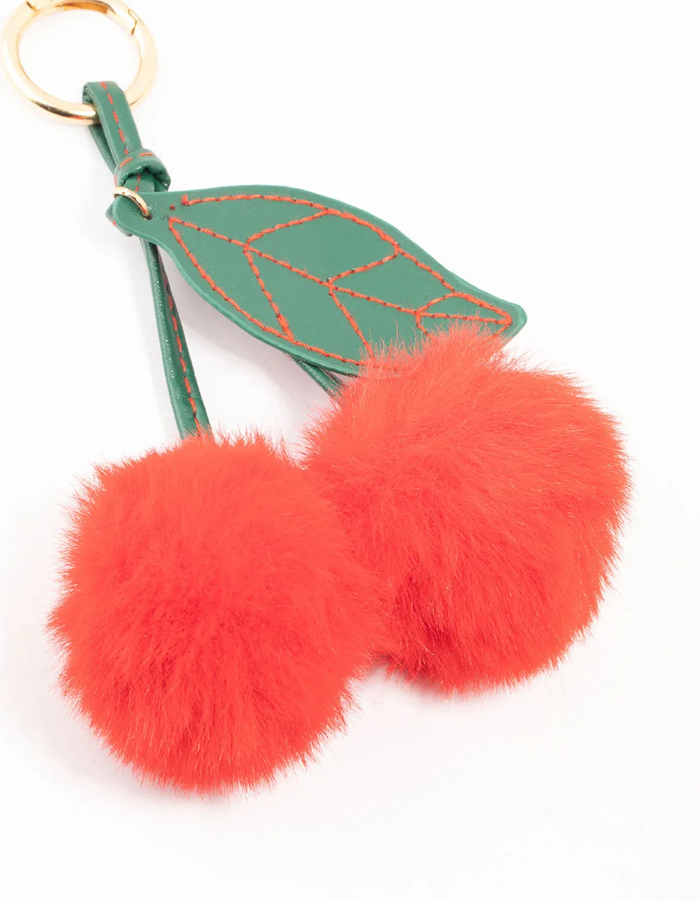 Cherry Fabric Key Chain