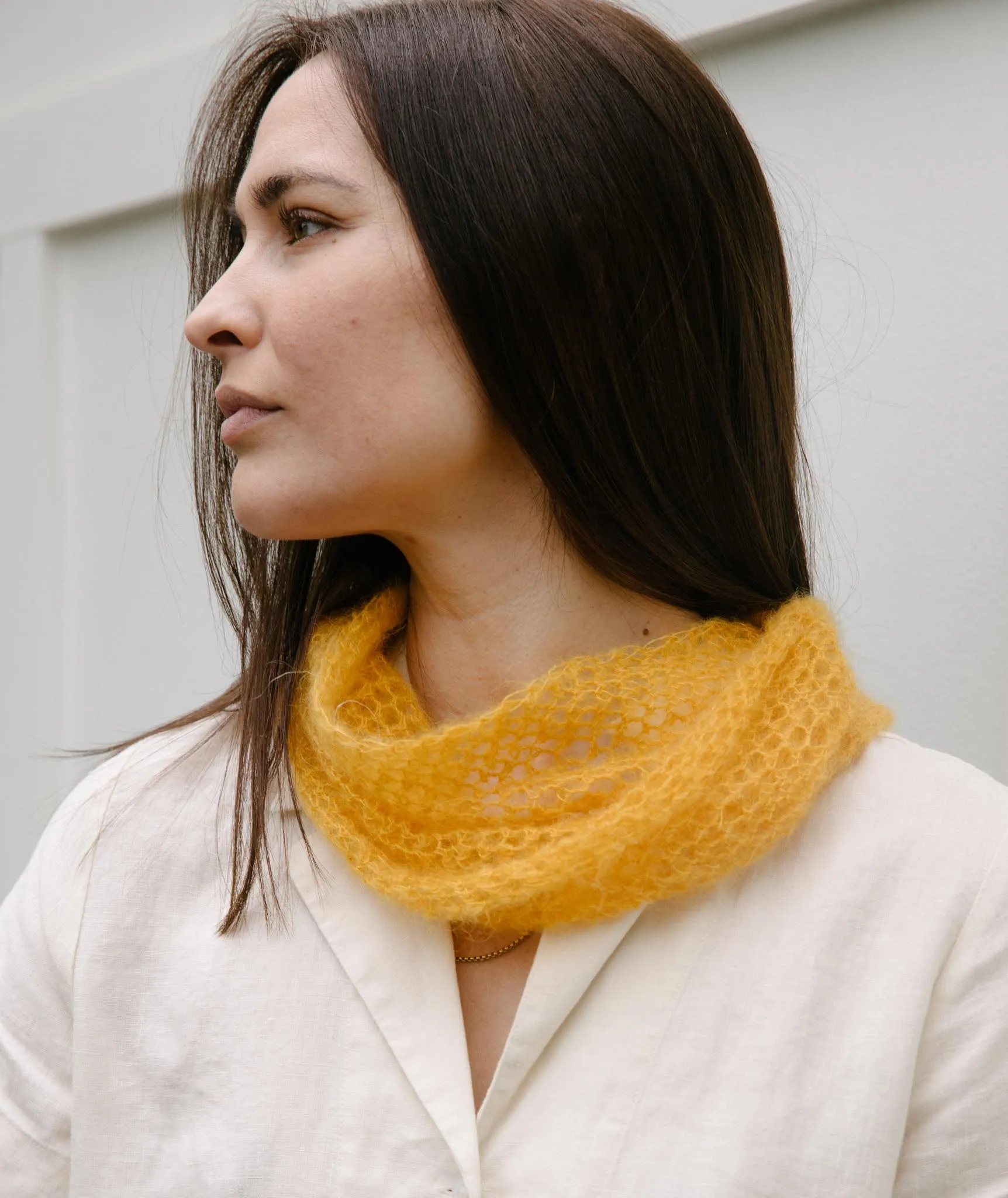 Crocheted Moebius Cowl Using Rowan Kidsilk Haze