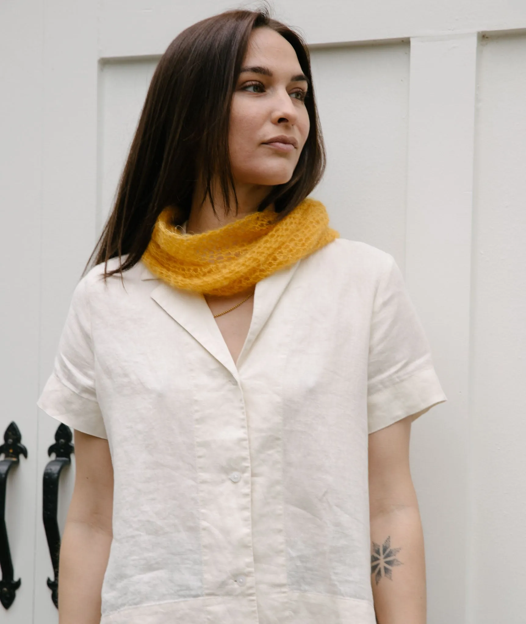 Crocheted Moebius Cowl Using Rowan Kidsilk Haze
