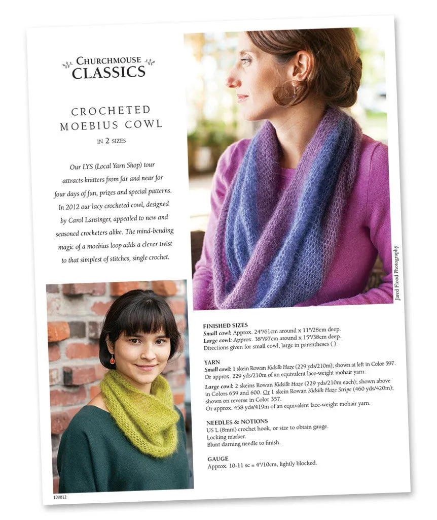 Crocheted Moebius Cowl Using Rowan Kidsilk Haze