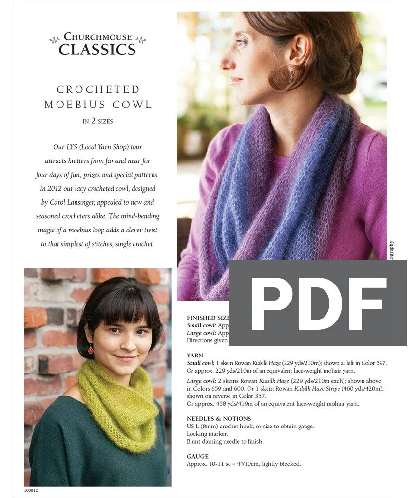 Crocheted Moebius Cowl Using Rowan Kidsilk Haze