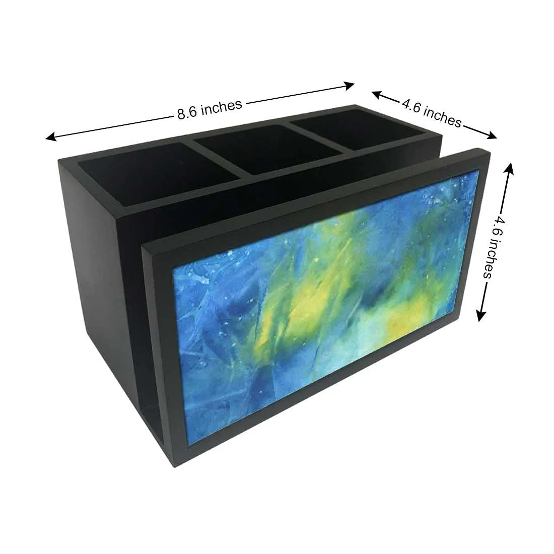 Cutlery Tissue Holder Napkin Stand -  Arctic Space Dark Blue Green Watercolor