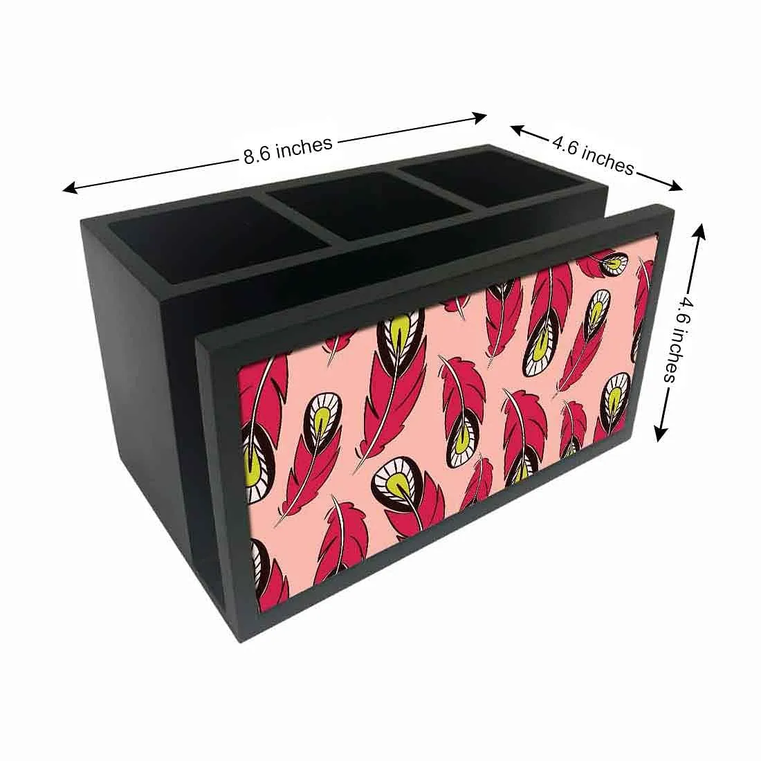 Cutlery Tissue Holder Napkin Stand -  Red Feathers