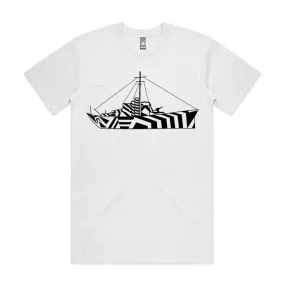 Dazzle Ship White Marle  Tee