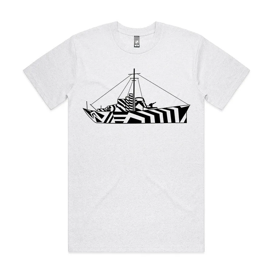 Dazzle Ship White Marle  Tee