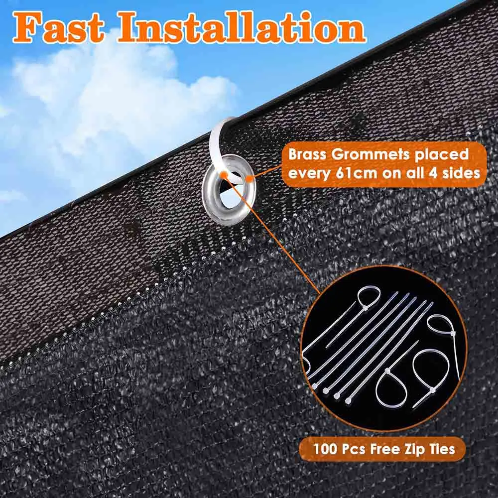 DIY 3'x16' 90% Mesh Privacy Fencing Net