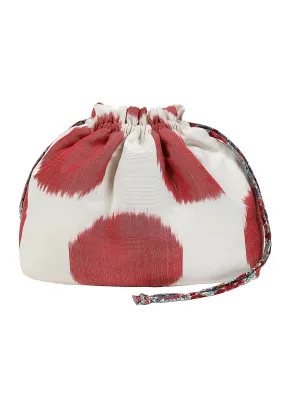 Edgartown Silk Ikat Crossbody Party Purse - Red, Ivory