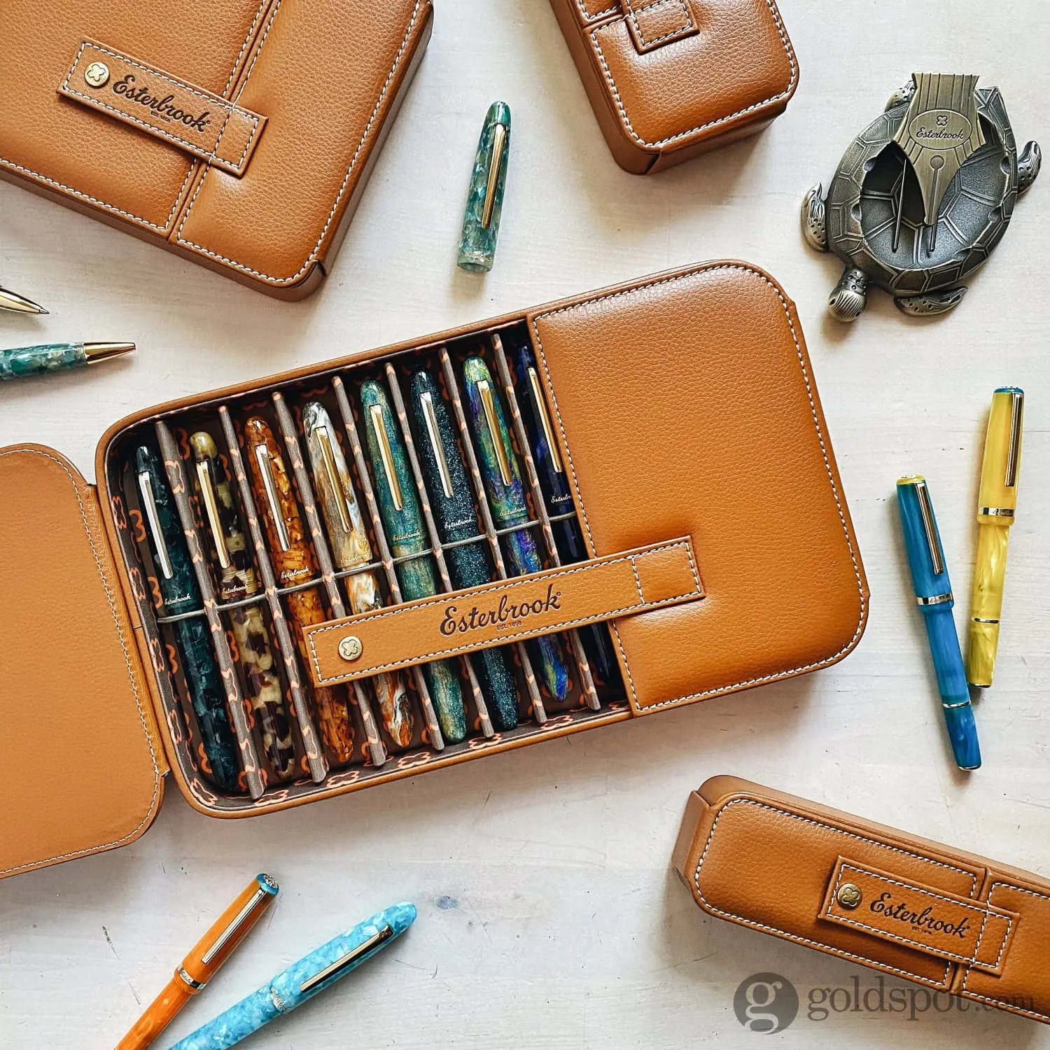 Esterbrook Triple Pen Nook Case in British Tan