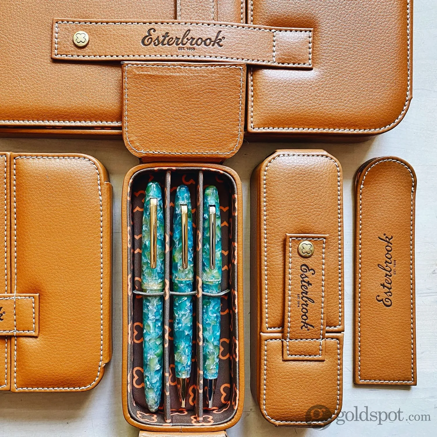 Esterbrook Triple Pen Nook Case in British Tan