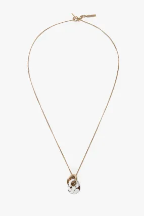 Exclusive Resin Pendant Necklace In Light Gold-White