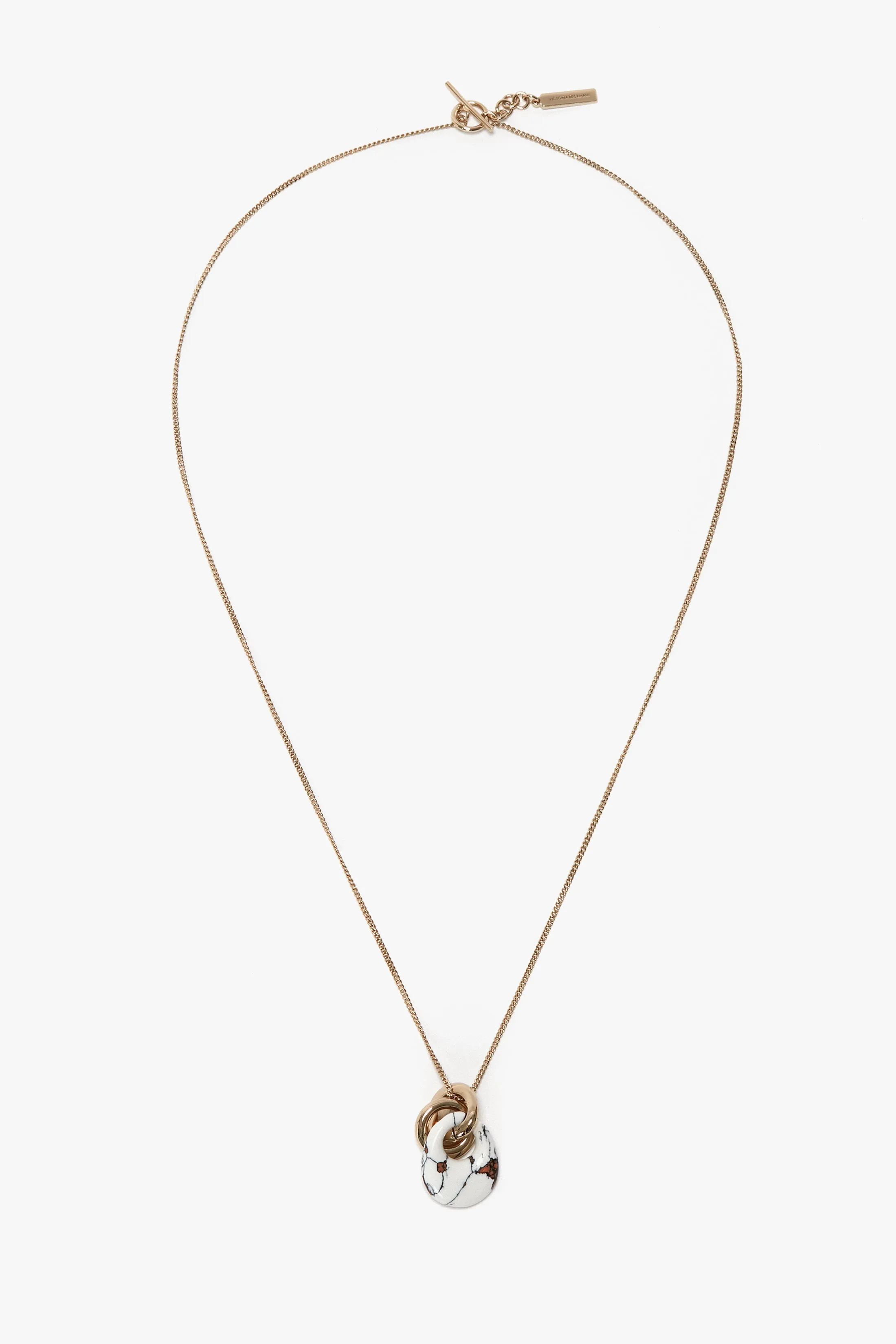 Exclusive Resin Pendant Necklace In Light Gold-White