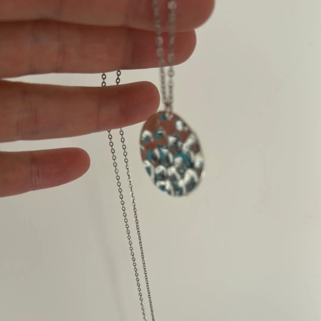 Extra Long Athena Disc Necklace - Silver