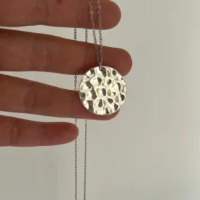 Extra Long Athena Disc Necklace - Silver