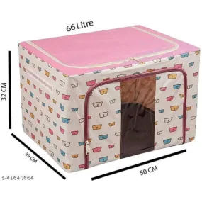 Foldable Cloth Storage Boxes Organizer For Wardrobe 66 Liter
