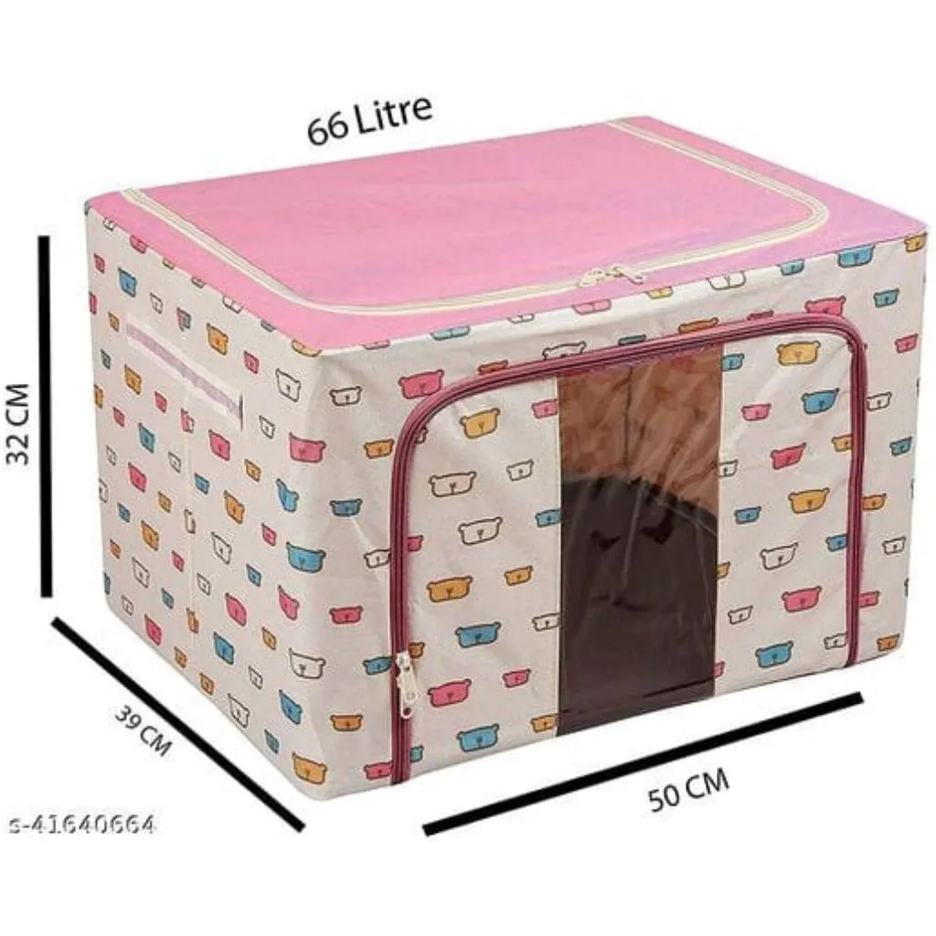 Foldable Cloth Storage Boxes Organizer For Wardrobe 66 Liter