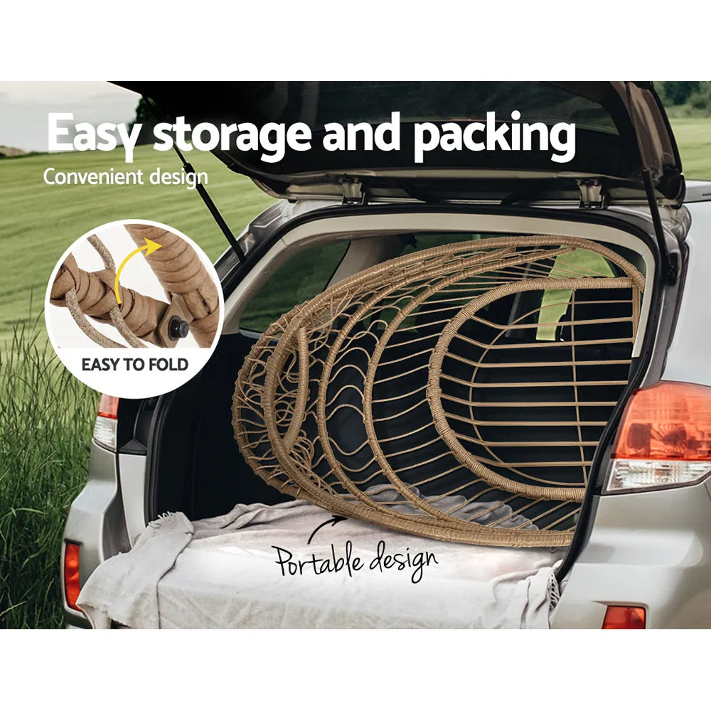 Foldable Resin Wicker Egg Swing Chair w/Stand - Gardeon