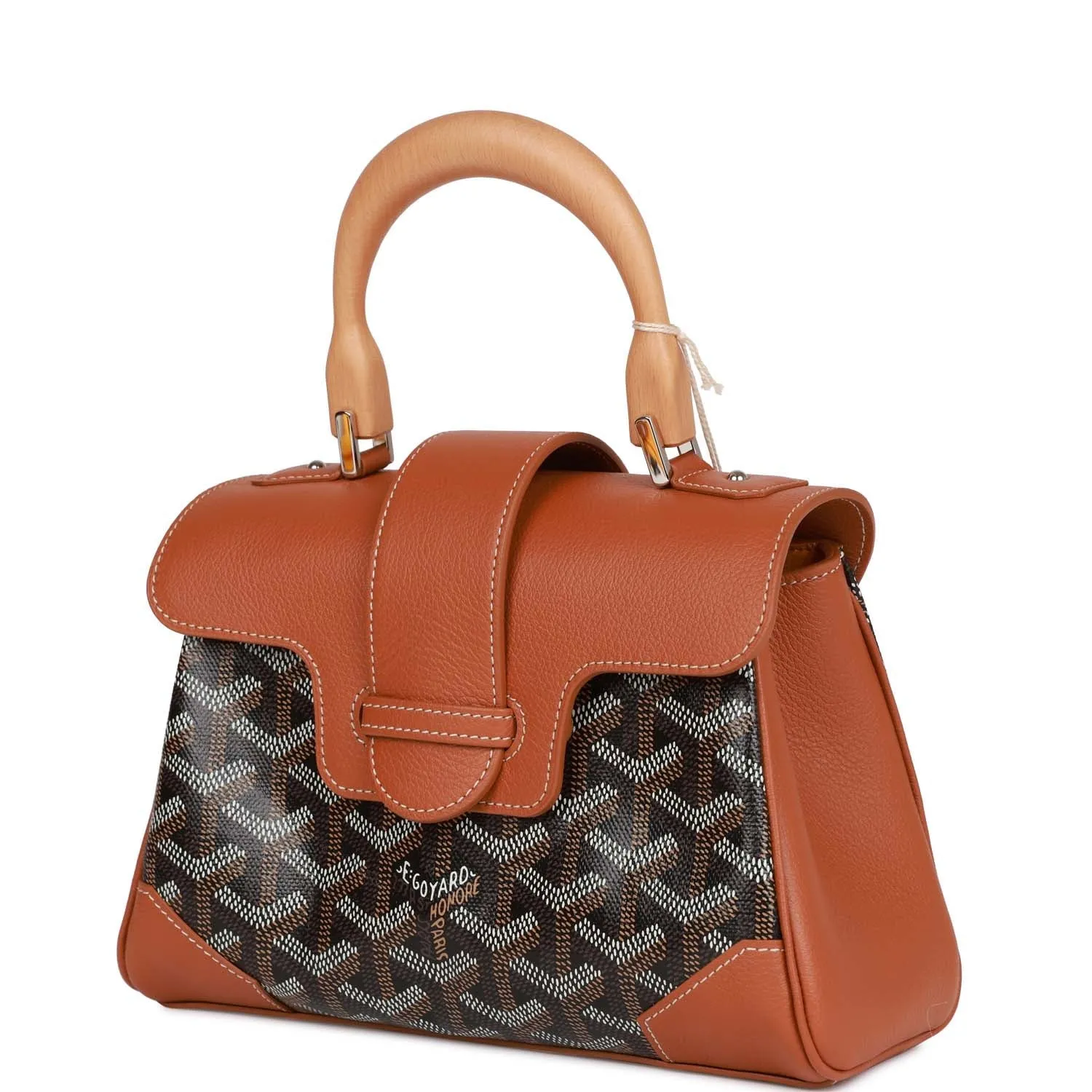 Goyard Saigon Souple Mini Bag Brown and Black Goyardine Silver Hardware
