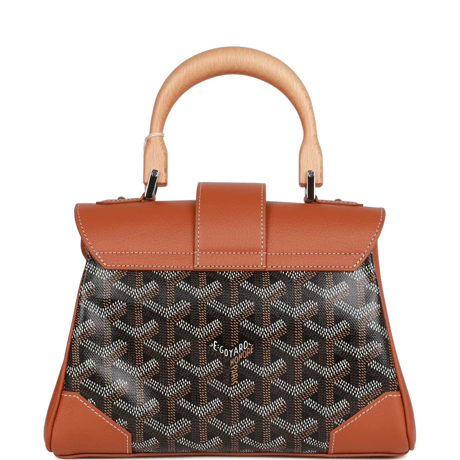 Goyard Saigon Souple Mini Bag Brown and Black Goyardine Silver Hardware