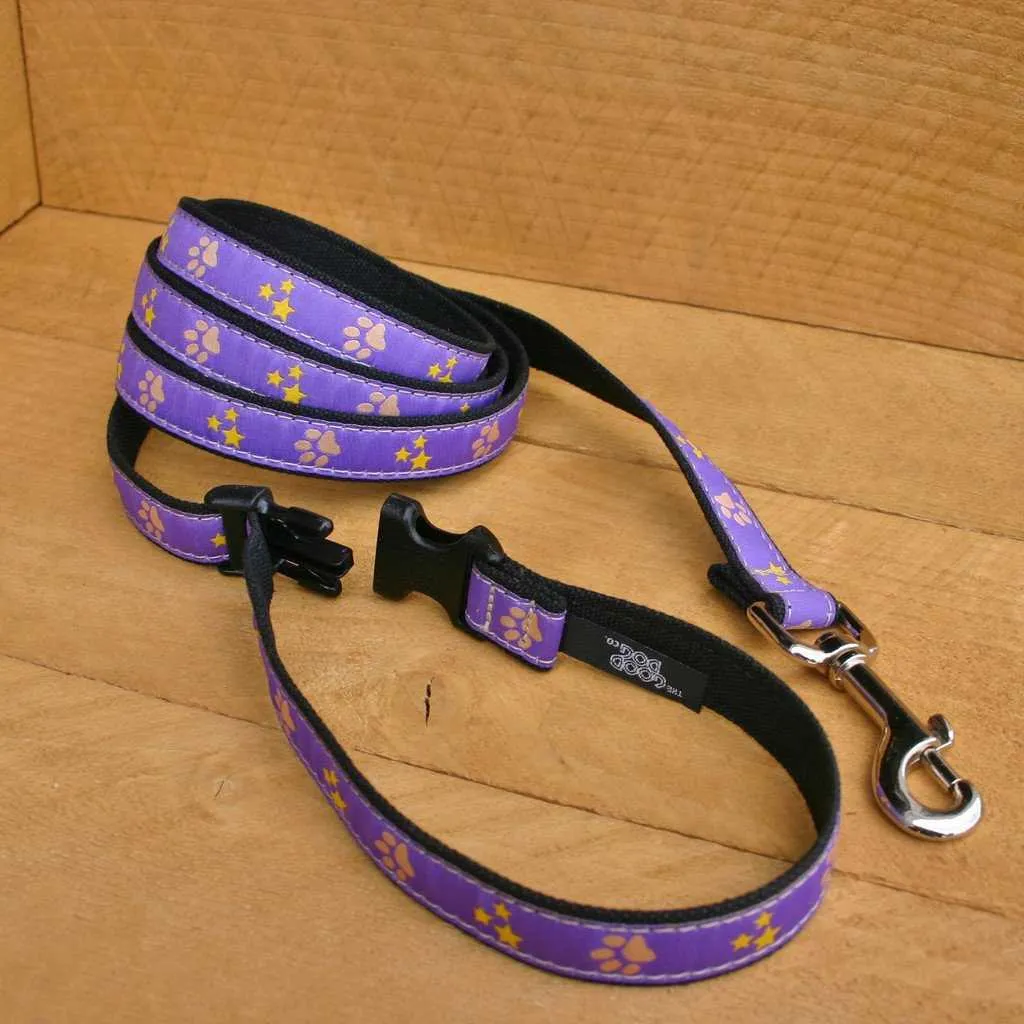 Hemp Dog Leash 6' Click n' Go w/clasp Paws N Stars
