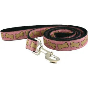 Hemp Dog Leash 6' Pink Bones