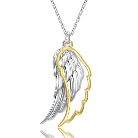 Hollow 18k Gold Color Feather Pendant