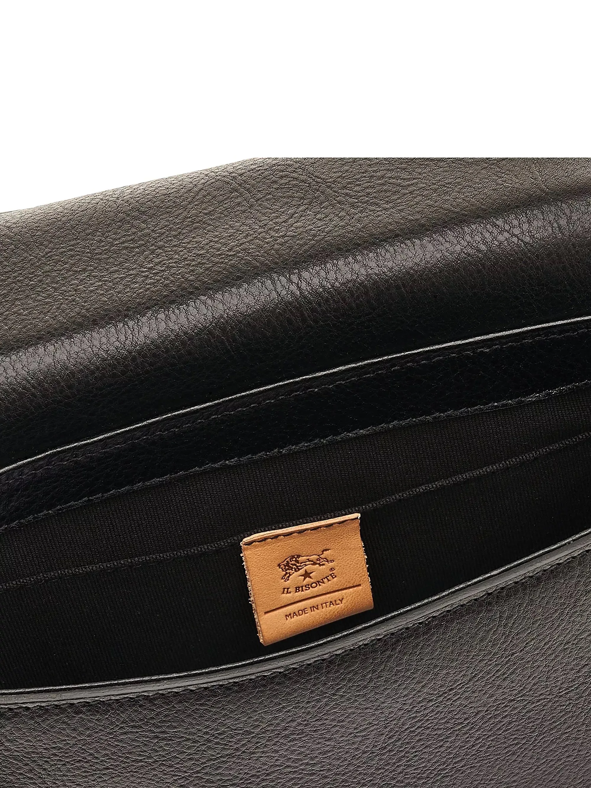 Il Bisonte Crossbody Novecento Nero Brass Hardware